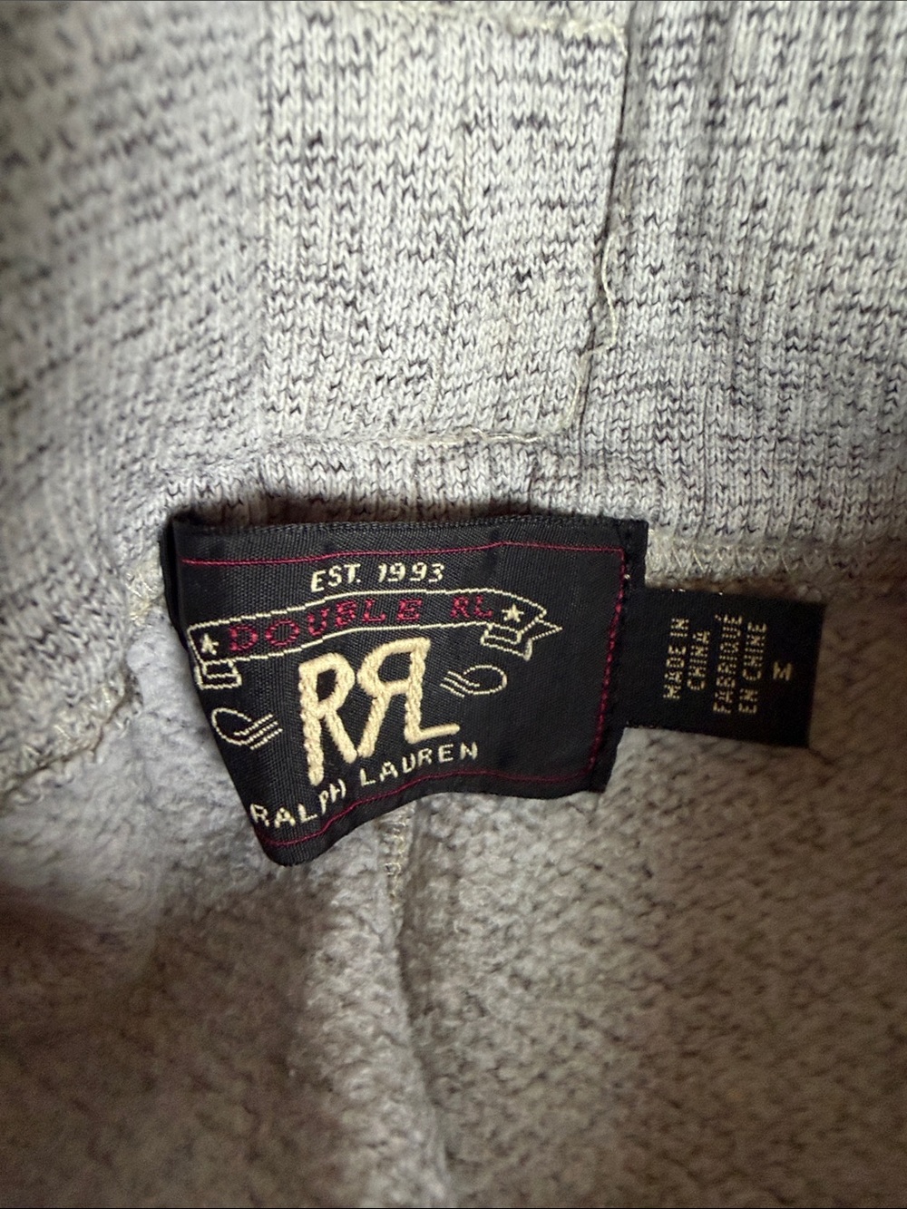Ralph Lauren Double RL Light Gray Fleece Joggers - Picture 2 of 4